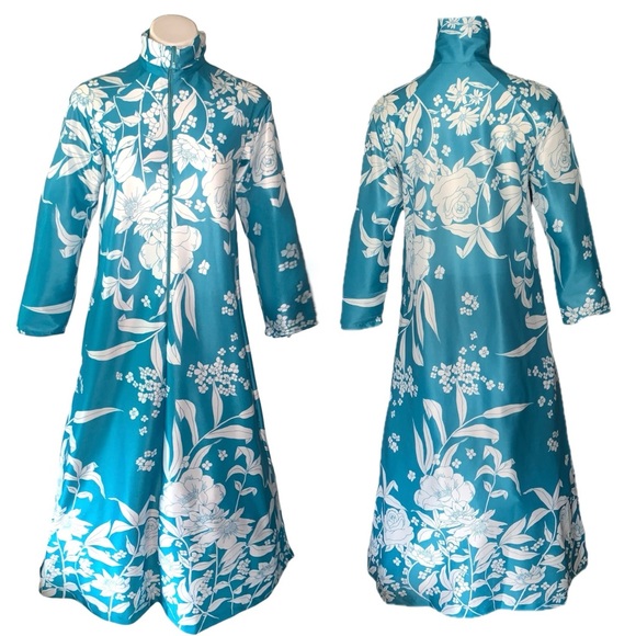 v i n t a g e :: Fantastic Floral Maxi House Dress Robe Caftan Mumu - Picture 2 of 13